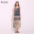 ZANZEA-Boho-Women-2018-Spaghetti-Strap-Long-Dress-Lace-Up-Stretchy-Waist-Print-Casual-Loose-Beach-Ma-32751214476