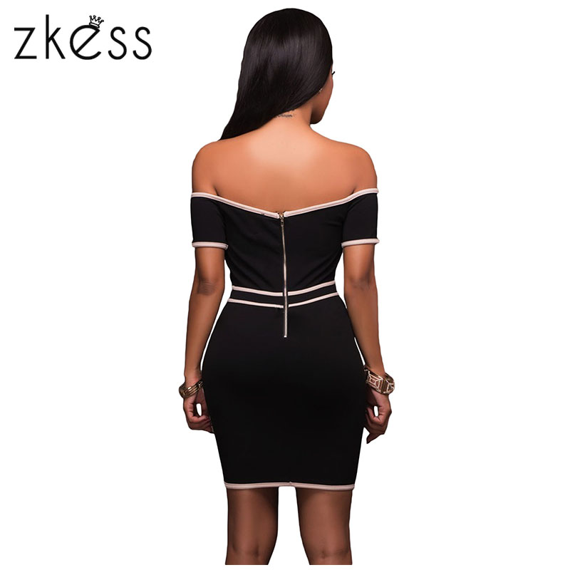 ZKESS-2017-women-Black-Nude-Trim-Bodycon-Off-Shoulder-Dress-Elegant-Party-Dresses-Sexy-Mini-Pencil-C-32800637687