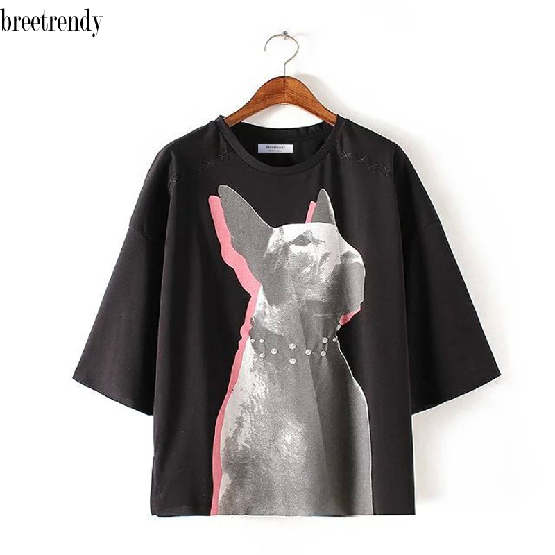 breetrendy-Women-Fashion-Cute-Dog-Print-T-Shirt-Short-Sleeve-Casual-tee-tops-32649898397