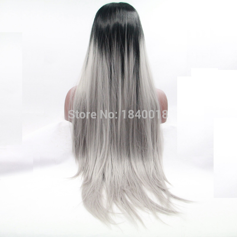 high-quality-grey-ombre-silky-straight-wigs-with-dark-roots-synthetic-lace-front-wig-heat-resistant--32491555128