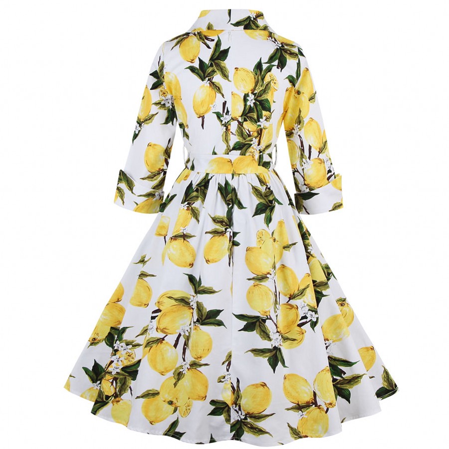 iiiher-Brand-Women-Floral-Vintage-Dress-Lemon-Print-1950s-Rockabilly-Party--Vestidos-Pleated-Vintage-32771196295