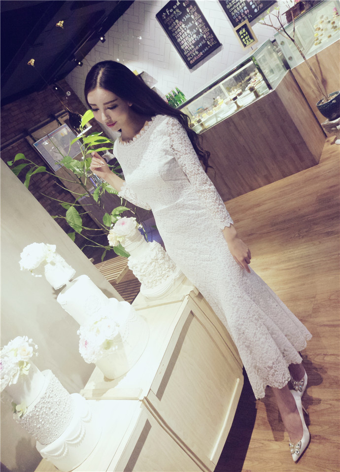 sexy-package-hip-white-black-lace-dress-o-neck-long-sleeve-long-mermaid-dress-spring-women-trumpet-d-32758982427