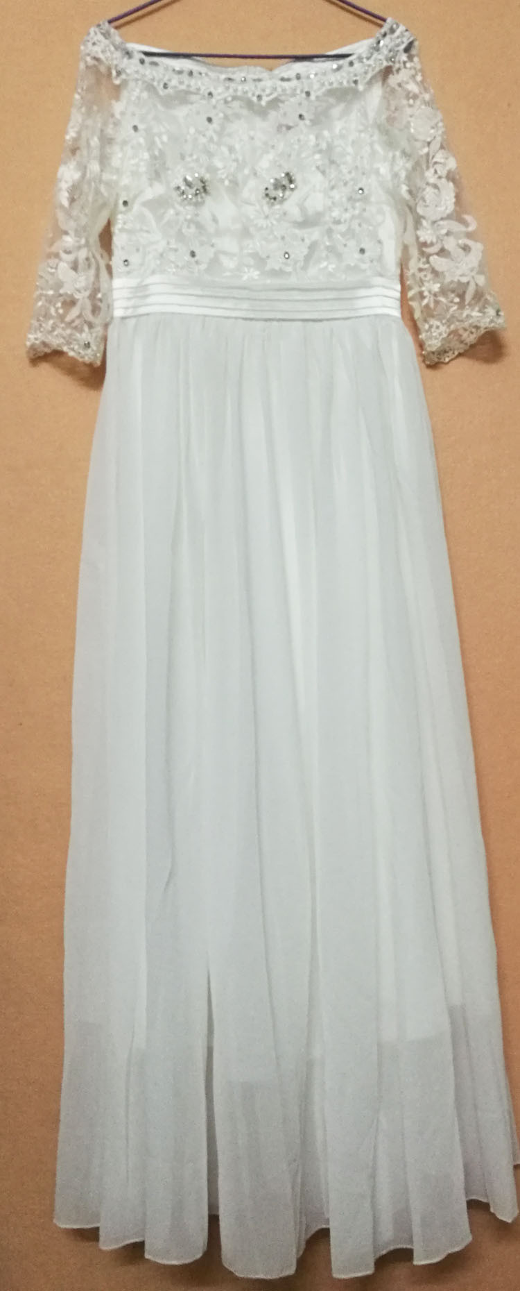 slash-neck-half-sleeve-women-beading-long-white-chiffon-elegant-dress-fairy-ladies-dresses-1708LY-32691384341