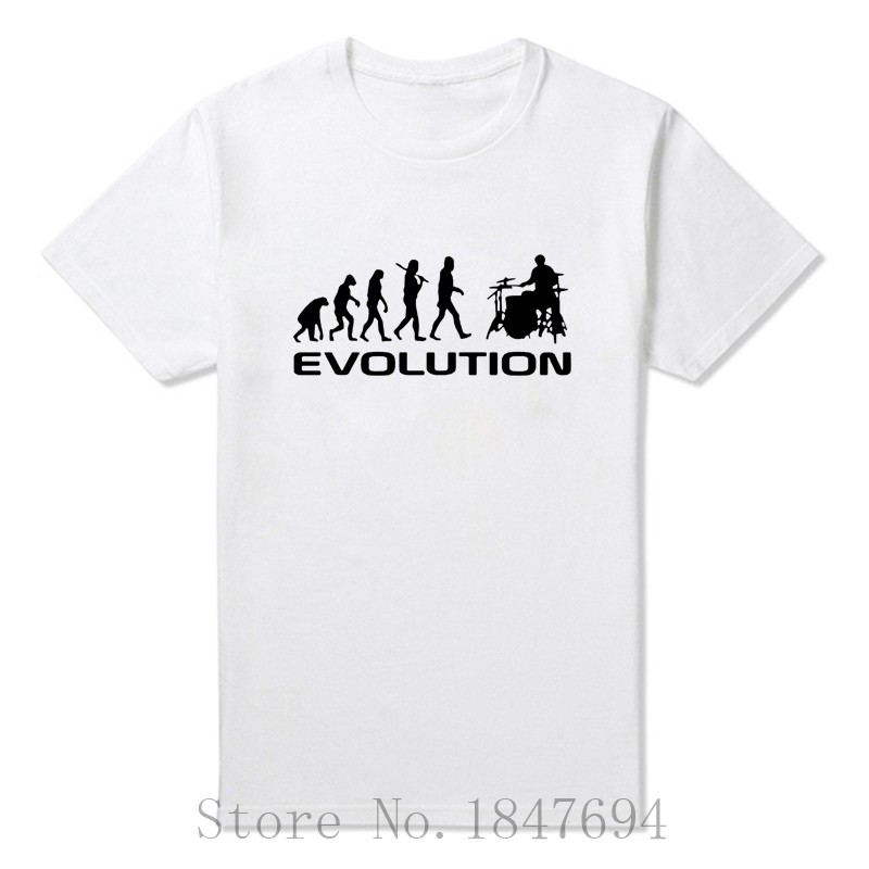 summer-Mens-T-shirt-Bodybuilding-Undershirt-Fitness-Men-Drummer-Evolution-Funny-Music-humor-Drums-T--32570855134