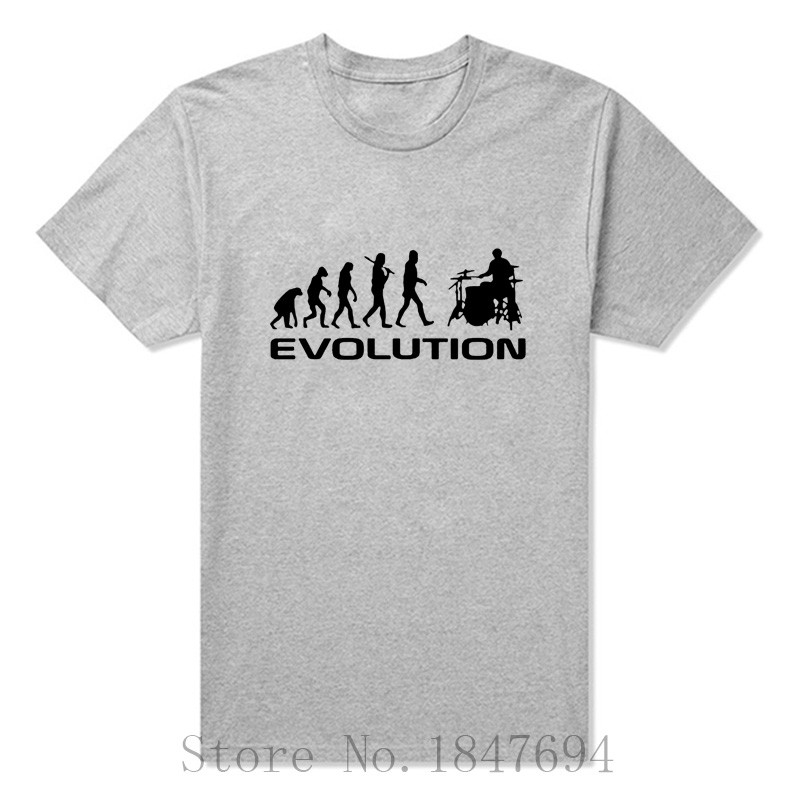 summer-Mens-T-shirt-Bodybuilding-Undershirt-Fitness-Men-Drummer-Evolution-Funny-Music-humor-Drums-T--32570855134