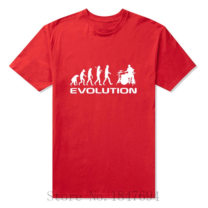 summer-Mens-T-shirt-Bodybuilding-Undershirt-Fitness-Men-Drummer-Evolution-Funny-Music-humor-Drums-T--32570855134