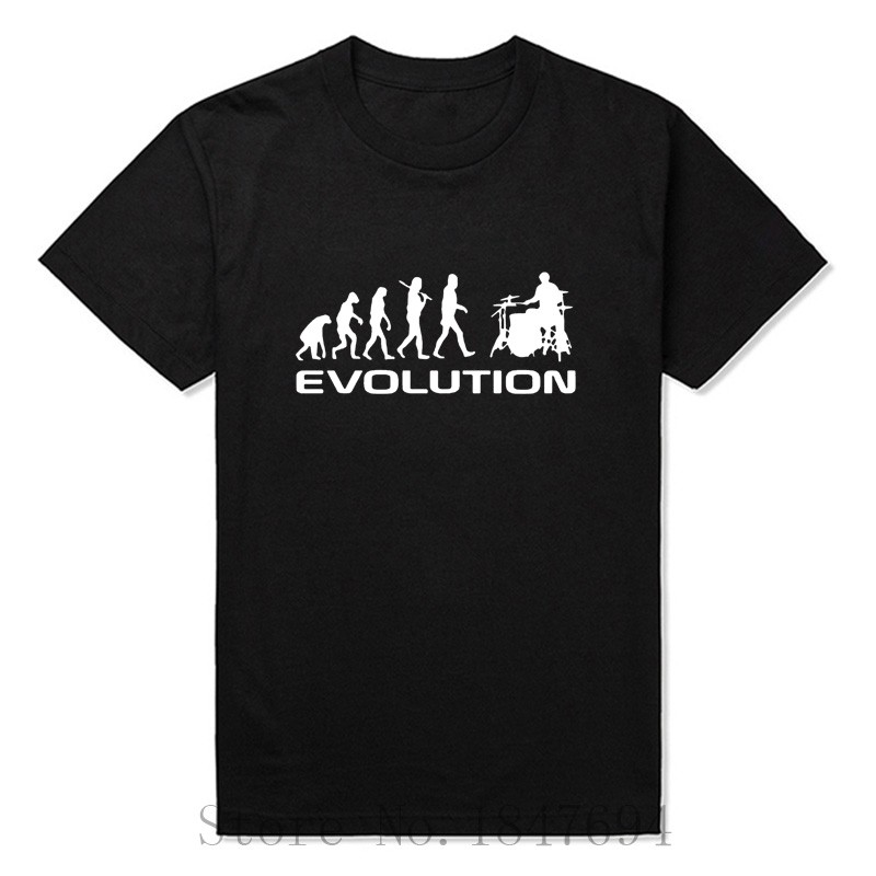 summer-Mens-T-shirt-Bodybuilding-Undershirt-Fitness-Men-Drummer-Evolution-Funny-Music-humor-Drums-T--32570855134