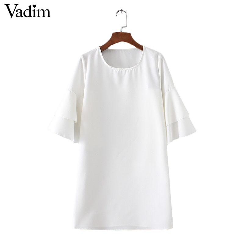 women-elegant-butterfly-sleeve-solid-dress-half-sleeve-o-neck-ladies-fashion-streetwear-casual-dress-32796195890