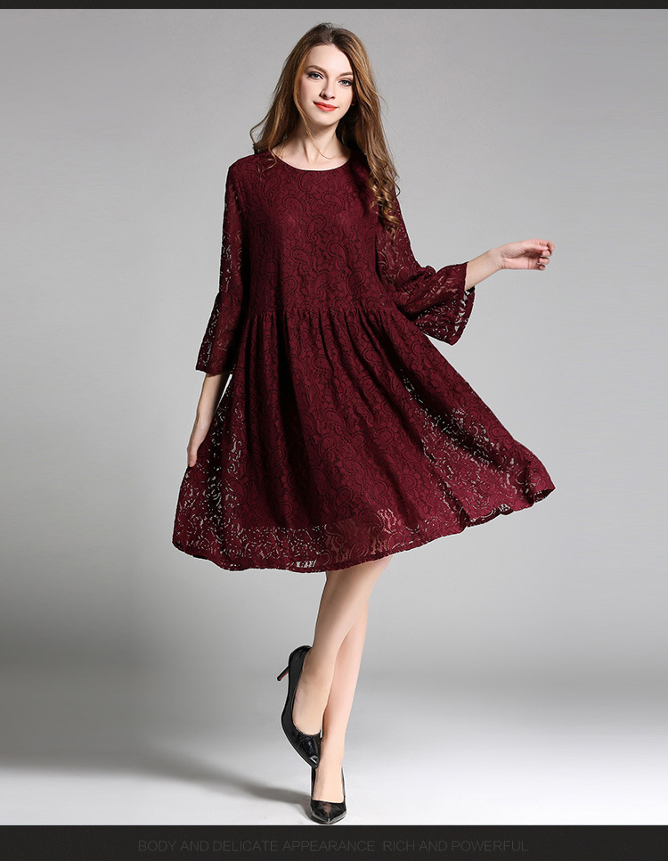 women-lace-dress-plus-size-4XL-three-quarter-sleeve-Wine-Red-Mid-Long-dresses-female-vestidos-elagan-32787806748