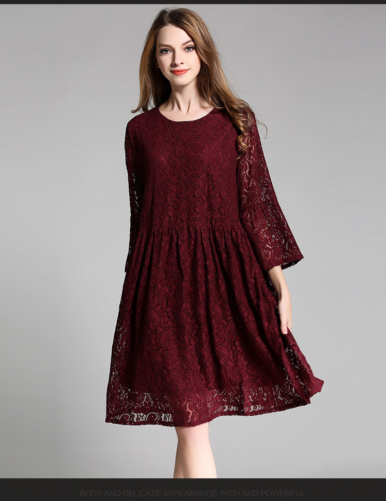 women-lace-dress-plus-size-4XL-three-quarter-sleeve-Wine-Red-Mid-Long-dresses-female-vestidos-elagan-32787806748