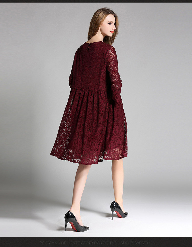 women-lace-dress-plus-size-4XL-three-quarter-sleeve-Wine-Red-Mid-Long-dresses-female-vestidos-elagan-32787806748