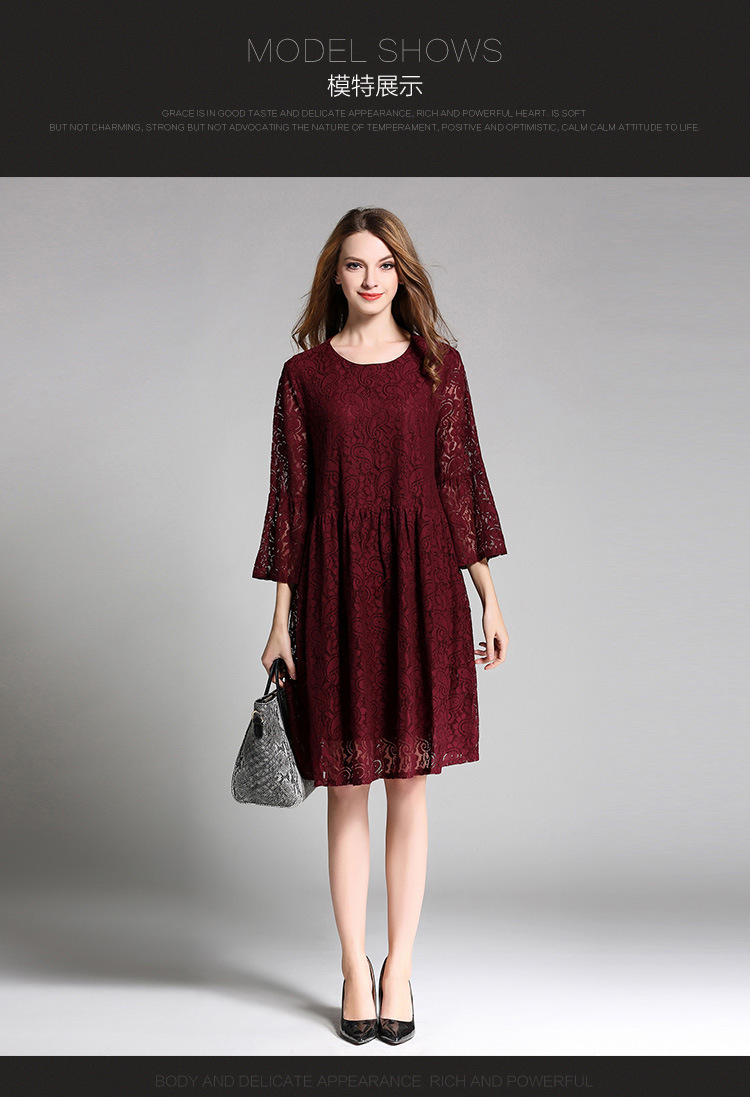 women-lace-dress-plus-size-4XL-three-quarter-sleeve-Wine-Red-Mid-Long-dresses-female-vestidos-elagan-32787806748