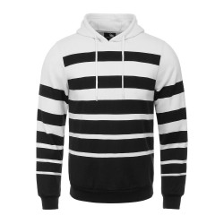 2016 Casual Hoodies Men O-neck Hombre Hip Hop Track Suit Black White Stripe Male Sweatshirt Cotton Slim Fit Men Hoody