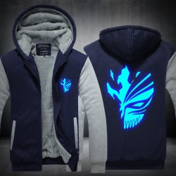 2016 Winter Jackets and Coat Anime Bleach Hoodie Men Anime Hiphop Luminous Hooded Thick Zipper Tops  USA EU size Plus size