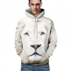 2017 Novelty couples hoodies 3D print Lion sweatshirt casual pullover animal hoodie men women sweatshirts pullovers