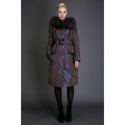 Basic Editions Autumn Long Sleeve Metallic Silk Fabric Cotton Coat Jacket Collar Parka - 8S067