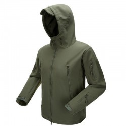 ESDY Outdoor Jacket Coat Water-resistant Luker TAD Shark Skin Soft Shell Hoodie Military Airsoft Camping Hiking Clothing WST115