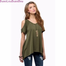 Fashion T-Shirt Women Off Shoulder Pure color Short Sleeve Summer Top Jumper T Shirt Feminina Women Tops Tee Femme