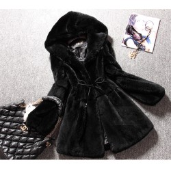 Free Shipping Genuine real natural full pelt Rex Rabbit Fur Coat Women's Winter Fashionable New Design Overcoat
