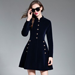 HIGH QUALITY New Fashion 2017 Runway Jacket Women's Luxury  Velvet Heavy Dress
