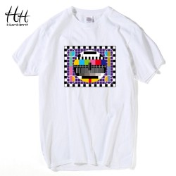 HanHent TV Test card Fashion T-shirt The Big Bang Theory Short Sleeve Cotton Tshirts Summer Style Male O-neck T shirts Signaling