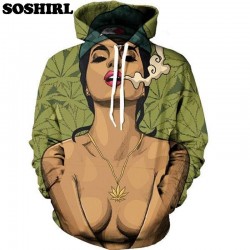 High Time Hoodie Sexy Lady Smokes Sweatshirt Man Fashion 2017 3D All Over Print Weed Hoodies Survetement Sudaderas Hombre