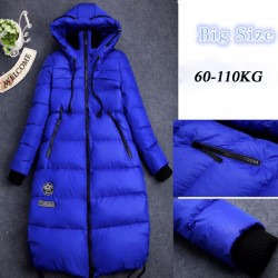 Hooded women winter jacket 2016 Casual Thick Warm Blue Black Long Coats  Down jacket for Pregnant Women Plus Size XL- 5XL YRF121