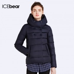ICEbear 2016 Slim Short Coat Bio Down Jacket Winter Double Breasted Women's Cotton Parka Inside Have Pocket 16G6117