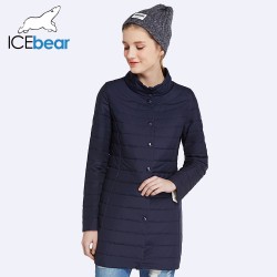 ICEbear 2017 Single Breasted Side Pockets With Closed Zipper Spring Jacket Women Coat Cotton Padded Slim Jacket Coat 17G298D