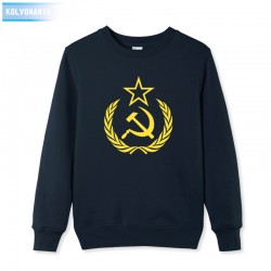 KOLVONANIG Winter Dress Hoodies Men Hip Hop CCCP Soviet Union Sickle Print Hoody Men's Sportswear Sweatshirt Plus Size Pullover