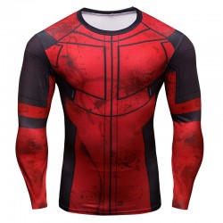 Marvel Deadpool  long-sleeved compression t shirt men Deadpoolt 3D printing cosplay t-shirts 2017 summer fitness tights T-shirt