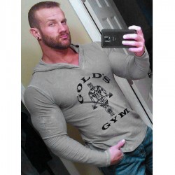 Mens Bodybuilding Hoodies Golds Gyms Clothing Workout Slim Fit Sweatshirts Men Hooded Suits Tracksuit Sportswear Cotton