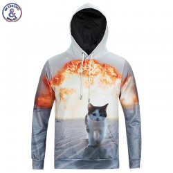 Mr.1991INC Autumn Winter Fashion Cap Hoodies Men Long Sleeve Pullovers Print  Sand Cat Casual Hoody 3d lovely Sweatshirt