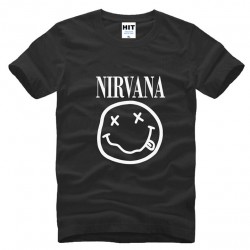 NIRVANA Smiley Face KURT COBAIN rock T Shirt Tshirt 2016 Mens Men Cotton T-shirt Camisetas Hombre