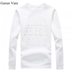 New 2017 Men's Hoodies Letters Printing Solid Color Casual Sweatshirt Fashion Capless Jacket Plus Size:M-5XL 989