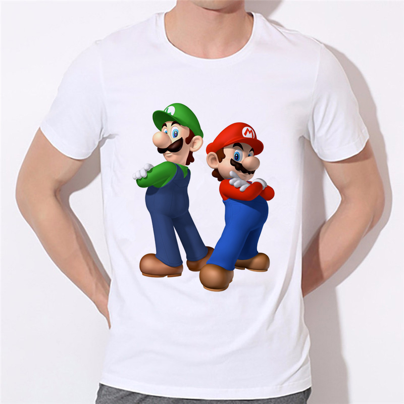 New Summer Super Mario T Shirt Men Cartoon Game T-shirts Men 2016 ...