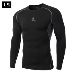 Newest Fitness Men Long Sleeve Exercise Casual T Shirt Men Thermal Muscle Bodybuilding Compression Tights Shirt Skins Gear Cool