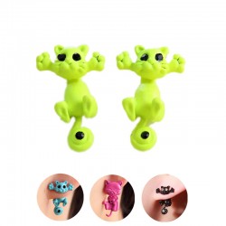 Pameng 12 style Fashion Colourful bijoux 3D Black eye Cute Small Cat Stud Earrings For Girl  Jewelry brincos