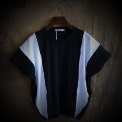 Personality Loose Short Sleeve T Shirt Zipper Decoration Adjustable Size of Clothes Fashion Round Collar Men T Shirts