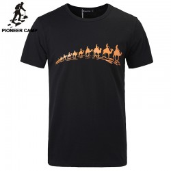 Pioneer Camp 2017 famous brand short men t shirt camel print quality cotton fashion loose men t-shirt o-neck plus size 305009