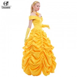 ROLECOS 2017 Fantasia Women Halloween Cosplay Southern Beauty And The Beast Adult Princess Belle Costume CC167A