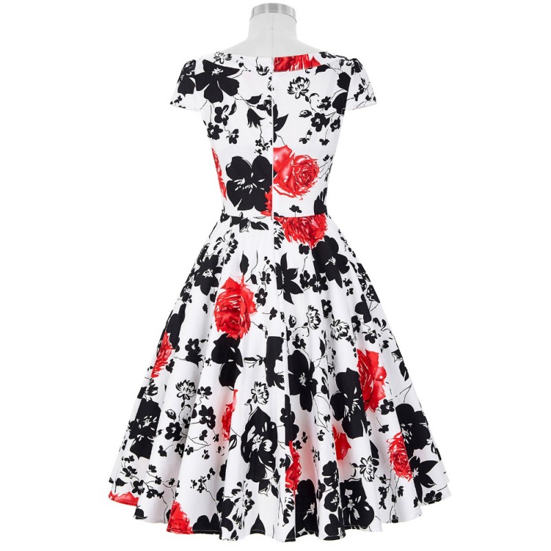 Retro Women Dresses Summer Sexy 50s Pinup Rockabilly Vintage Dress ...