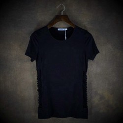 Summer new round collar hole cultivate one's morality leisure pure color big yards short sleeve T-shirt half sleeve male tide