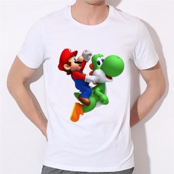 Super mario t-shirt men short-sleeve t shirt super mario bros tee boy shirt trend loose mens clothing customizable 37N-20#