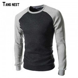 TANGNEST Men Sweatshirt 2017 New Spring&Autumn Men's Casual Patchwork O-neck Sweatshirt Pullover Slim Fit Fleece For Man MWW543