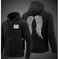 The Walking Dead Zombie Daryl Dixon Wings Cotton hoodie with a zipper Jackets Coats brand clothing fashion drake men 2017 autumn