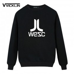 WESC leisure style hip-hop cotton Fleece Hoodies Sweatshirt man O neck wholesale crime loose plus size