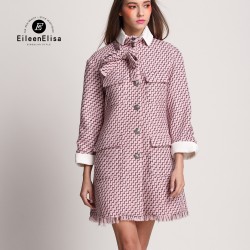 Winter Coat Women Long Elegant Coats For Women 2017 Luxury Runway Brand Outwear Striped Coat