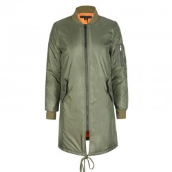 Winter army green ladies bomber jacket women's spring jackets female padded long basic coats military outerwear 2017 new