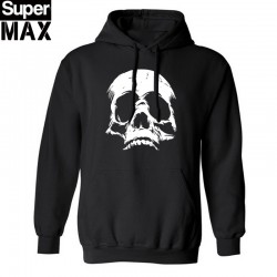 cotton Blend SKULL print men Hoodies with hat fleece casual loose men pullover hooded skull sweatshirt for man 2016 H01